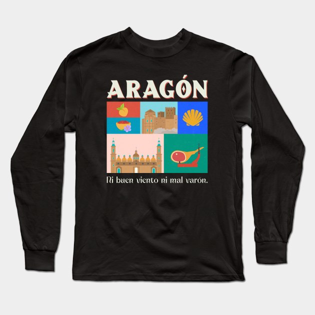 Aragon Spain Spanish Espana Long Sleeve T-Shirt by Tip Top Tee's